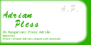 adrian pless business card